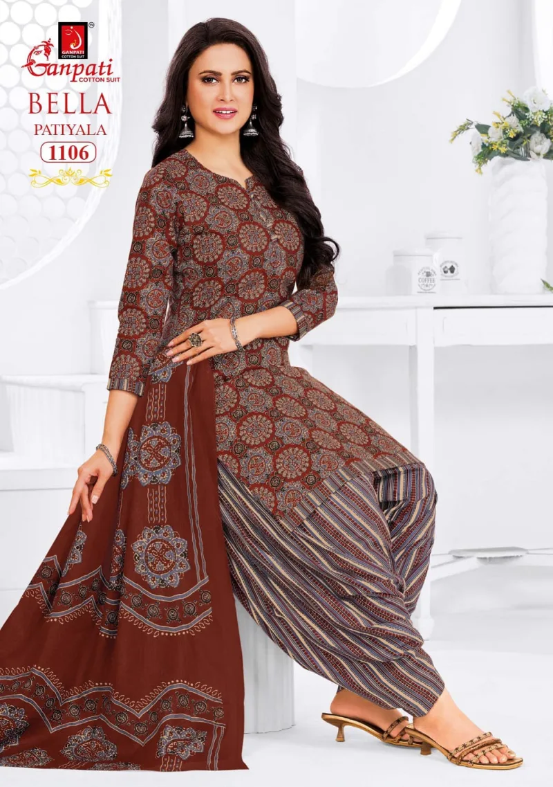 Bella Patiyala Vol 11 By Ganpati Cotton Readymade Patiyala Dress 